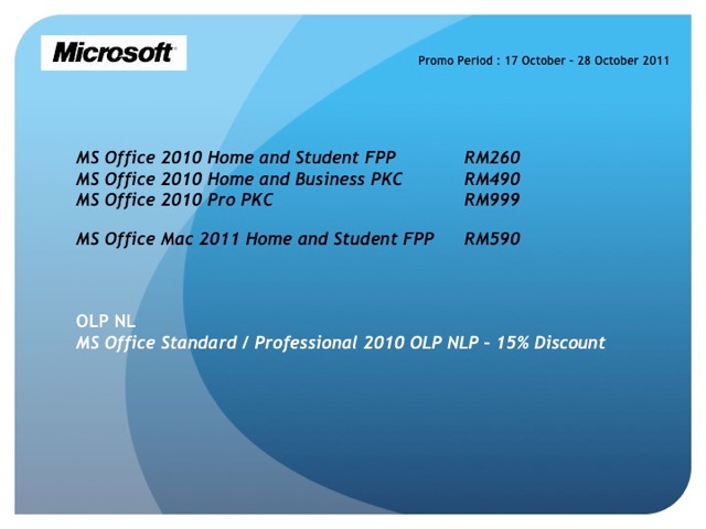 Microsoft Office Promotions